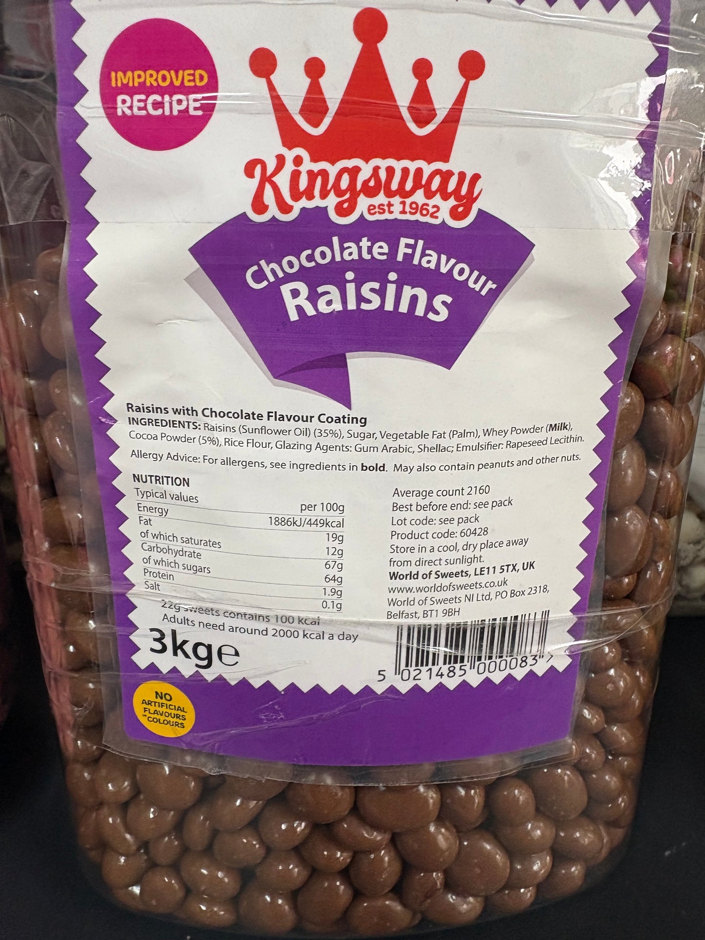 Chocolate raisins 100g