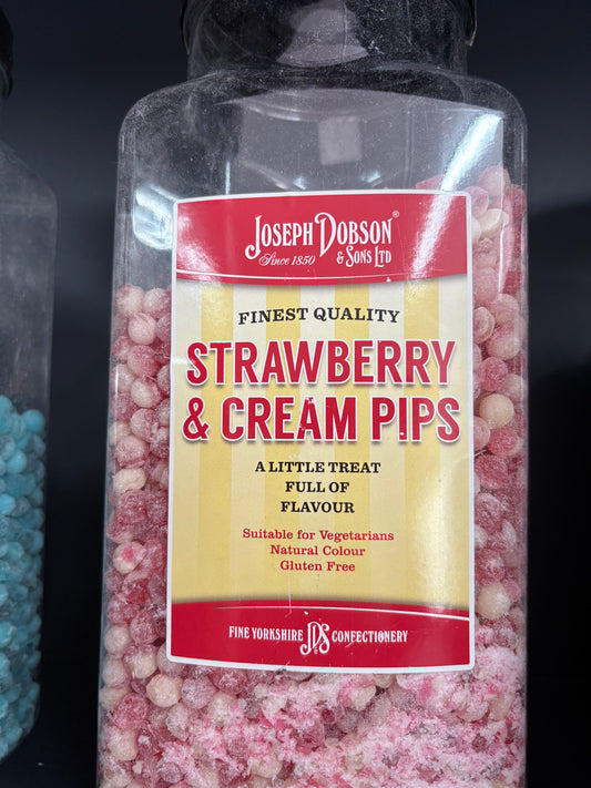 Strawberry & cream pips 100g