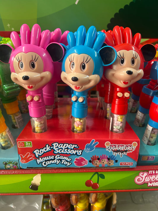 Rock-paper-scissors mouse game candy toy