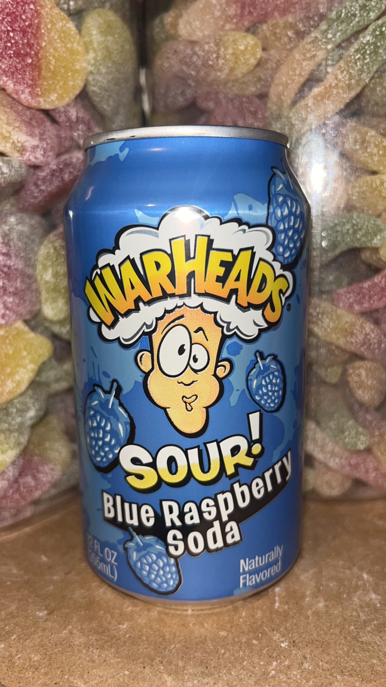 Warheads Sour blue raspberry soda