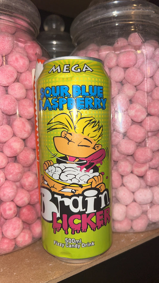 Sour blue raspberry brain licker can